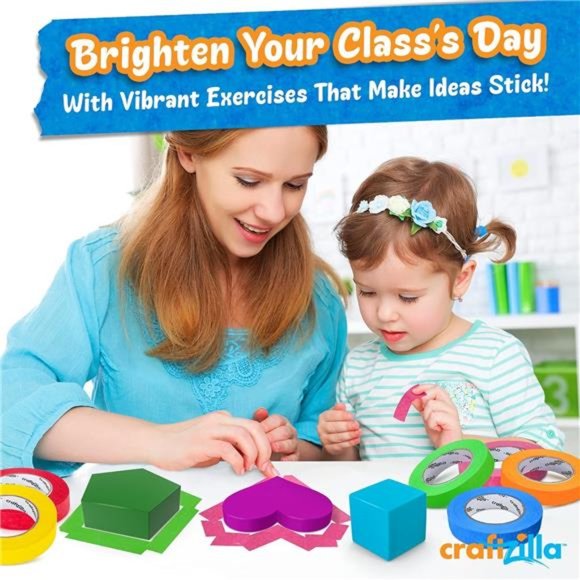 Colored Masking Tape –6 Color Masking Tape Rolls –990 Feet x1 Inch Painters Tape - Picture 7 of 8